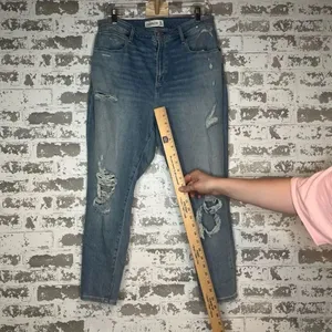 Abercrombie & fitch | women Highrise super skinny distressed denim jeans thumbnail 7