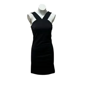 Zara Women's Black Bodycon Knee Length Dress Size M Sleeveless thumbnail 2