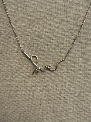 Stella & Dot Love Script Necklace - Silver thumbnail 2