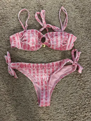 Pink Palm Puff Sakura Lila bottoms and Isla top set thumbnail 4