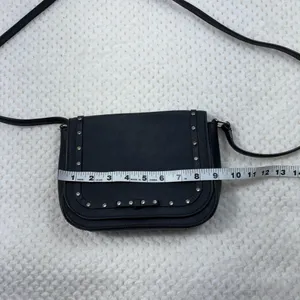 Kate Spade Black Saffiano Leather Rhinestone Embellished Small Crossbody Bag thumbnail 8