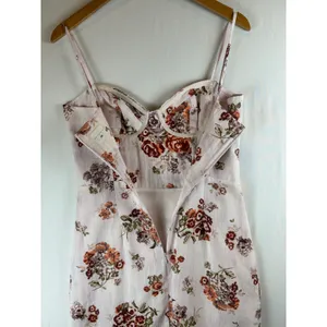 Brock Collection x‎ H&M Floral Bustier Mini Dress Pink Rose Linen Blend thumbnail 9
