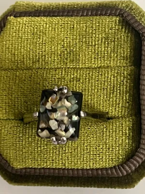 Elegant/Classic Titanium Steel Black w/ Multi Color SpecksDesign Ring Size 9 NWT thumbnail 2