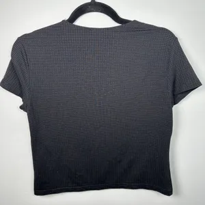 Vintage DKNY Medium Womens Top Tee Black Stretch Short Sleeve 90s Grunge Shirt thumbnail 6