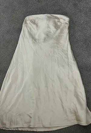 Beginning Boutique White Mini Dress NWT Satin Strapless Tie Back thumbnail 3