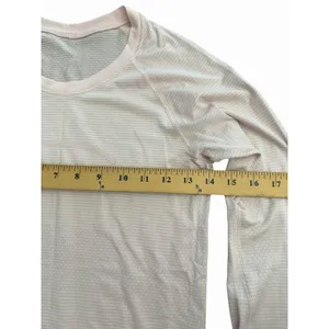 Lululemon Swiftly Tech Cropped‎ Long Sleeve Womens Size 4 Pink Activewear #HH2-6 thumbnail 6