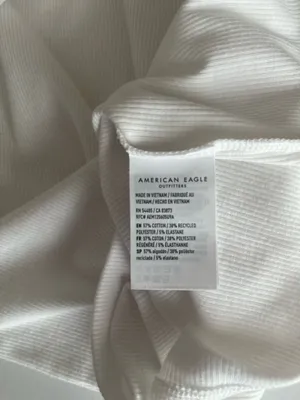White Ribbed T-Shirt American Eagle thumbnail 5