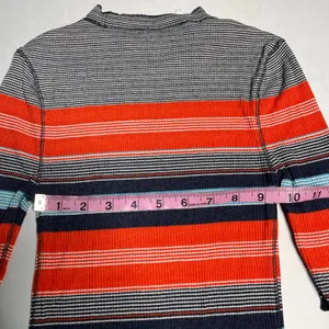 Free People Striped Thermal Top Size XS Navy Combo OB466000 Blue Red thumbnail 7