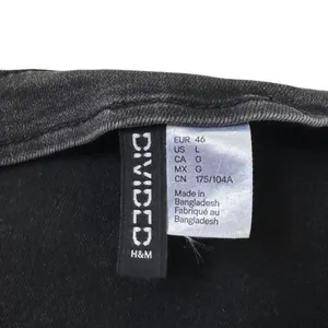 H&M Divided Womens Black Denim Bodycon Mini Dress Size Large Side Zip | 0083 thumbnail 5