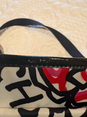 Coach Poppy Graffiti Floral Shoulder Crossbody Bag Black White Red/Pink Vintage thumbnail 16