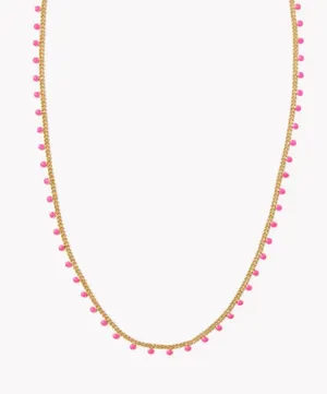 Kendra Scott Kelsey Gold Strand Necklace in Pink Enamel thumbnail 1