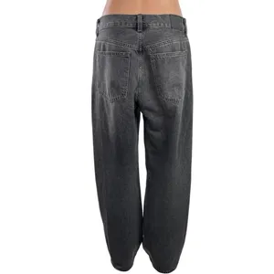 Madewell Women's Black High Waisted Palazzo Wide Leg Denim Jeans Pants Size 26 thumbnail 3