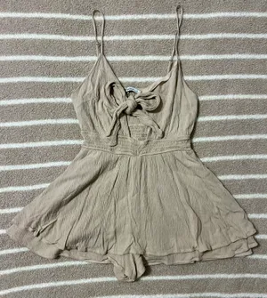 Cute Tan/Neutral Romper Tan thumbnail 1