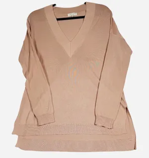 rag & bone V Neck Sweater Womens Small Rose Pink Viscose‎ High Low Split Hem thumbnail 1