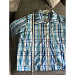 Lauren Active Ralph Lauren Blue White Plaid Windbreaker Jacket XL‎ Full Zip Mesh thumbnail 7