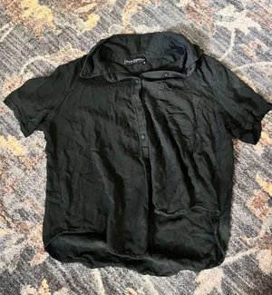 Cropped brandy Melville button down top thumbnail 1