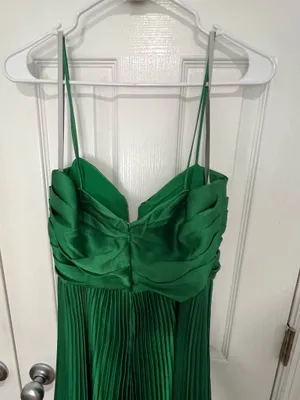 ML Monique Lhuillier Hammered Satin Charmeuse Pleated Gown thumbnail 10