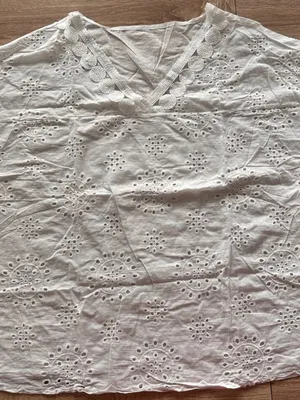 White Crocheted Blouse with Bell Sleeves Size none thumbnail 5