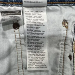 Levis Size 27 501 150 Pieced Shorts Original High Rise Denim Distressed Blue thumbnail 13