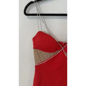 Heiress Beverly Hills Diamante Strap Red Sexy Dress New With Tags size Small thumbnail 4