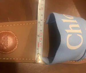 🆕 Chloe | Woody Flat Mule Slides Sandal Light Blue 36 NIB thumbnail 6