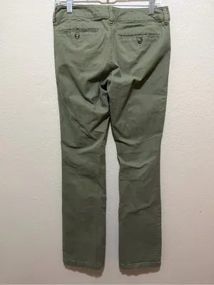 American Eagle Kick Boot Pants Size 4 XL Extra Long Olive Green Y2K thumbnail 2