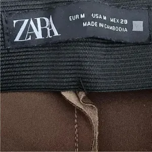 ZARA Faux Suede Legging Trouser Medium Camel Brown Seamed Ankle-Zip SZ M #1128 thumbnail 12