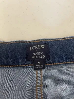 J.Crew Full Length Wide Leg Denim Jeans Womens 31 Blue High Rise Casual‎ thumbnail 6