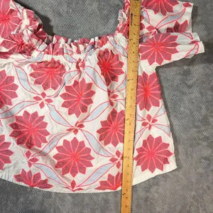 Maeve Anthropologie Womens Medium Embroidered Floral Off Shoulder Peasant Blouse thumbnail 7