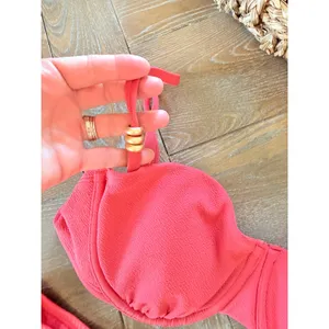 Shade‎ & Shore Bikini Set Womens Coral Pink Top L Bottom M thumbnail 2
