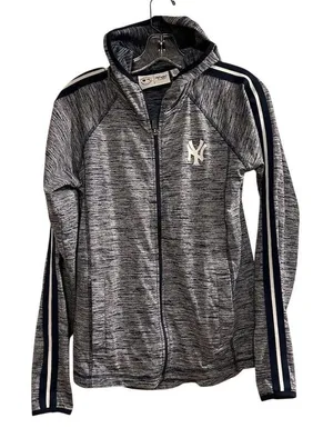 NY Yankees Genuine Merchandise 4her Women's Full Zip Hooded Jacket Blue‎ Size M thumbnail 1