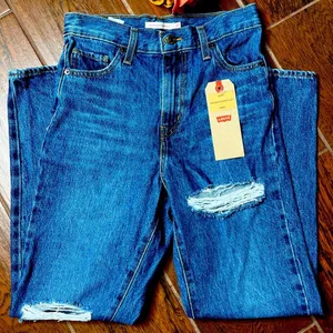 Levi's High Waisted Distressed Mom Denim Jeans thumbnail 1