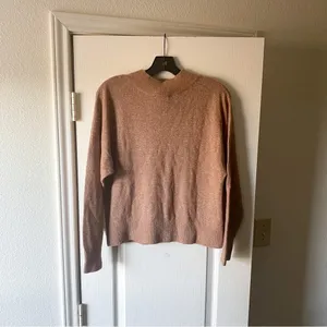 Reformation Sweater Elle Ribbed‎ Marled Mock-Neck Yak Winter Toffee XS GUC thumbnail 3