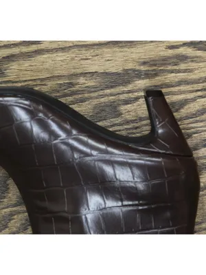 NWT INC International Concepts Knee High Boots Kitten Heel Brown Croc 8M thumbnail 13