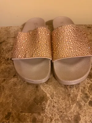 INC International Concepts Rose Gold Crystal Slide Sandals thumbnail 4