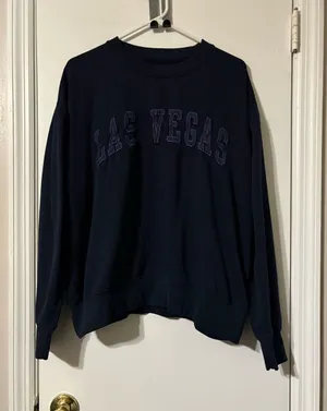 NY popular Las Vegas blue crewneck sweatshirt large thumbnail 1