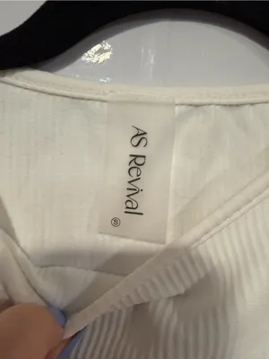 AS revival Classic‎ Women's Ribbed Tank Crop Top - Cream thumbnail 2