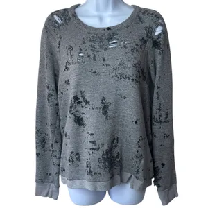 Stateside Grey Distressed Crewneck Grunge Gothic Fairygoth Punk‎ Rock XS thumbnail 2