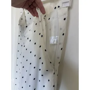 NWT Olivaceous Wide Leg White Black Polka Dot Lightweight Pants Medium Retro thumbnail 6