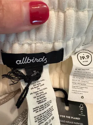 NWT Allbirds R & R sweatpants natural white size XS thumbnail 9