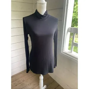 Cabi Turtle Neck Long Sleeve Tunic Blouse Black S Thumb Hole Comfortable thumbnail 7