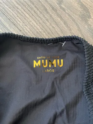 Show Me Your Mumu Sail Bikini Bottoms size Large L Black Scrunch high waist swim thumbnail 6