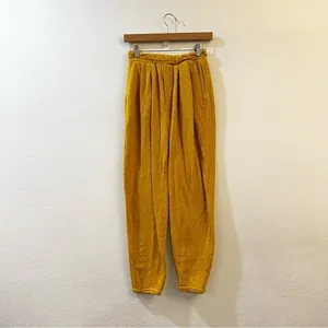 Free People Beach Culver City Pleated Slouchy Pants Size XS Yellow‎ Boho Casual thumbnail 3