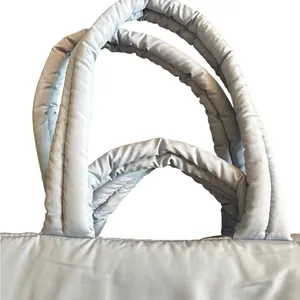 WILO The Label Sky~Baby Blue Large Puffer Tote Pocket Travel Bag Weekender 16X14 thumbnail 5