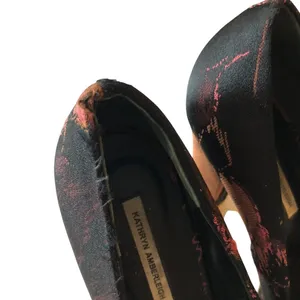 Kathryn Amberleigh Platform Pumps Heels Jacquard Black Brown 6.5 thumbnail 5