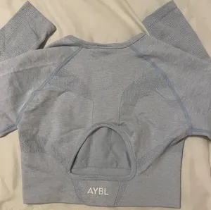 AYBL Light Blue Cropped Workout Top thumbnail 3