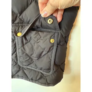 J.Crew Black Full Zip Quilted Vest Flap Front Pockets Women's Small Preppy thumbnail 4