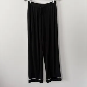 Cozy Earth Pajama Set L Black Bamboo Stretch-Knit Long Sleeve Button Down thumbnail 6
