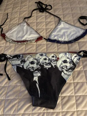 Women’s 2 Piece Side Tie Patriotic Bikini Swimwear Size L thumbnail 7