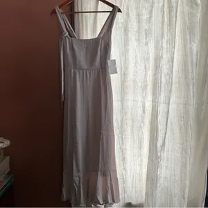 Show Me Your Mumu Claire Midi Dress Show Me The Ring Crisp Champagne‎ NWT Size S thumbnail 3